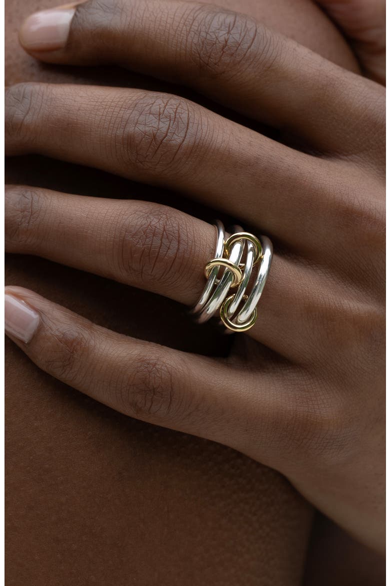 Cici Petite Linked Ring, Alternate, color, SILVER