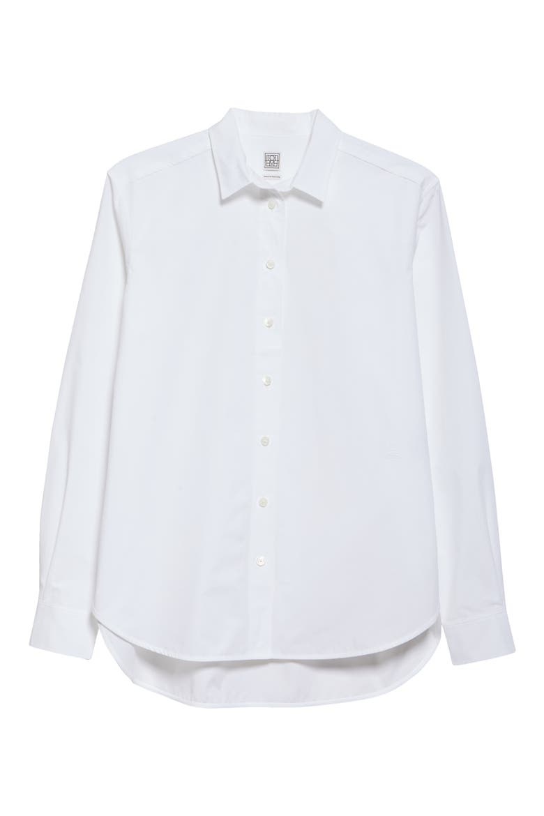 Signature Organic Cotton Poplin Button-Up Shirt, Alternate, color, WHITE