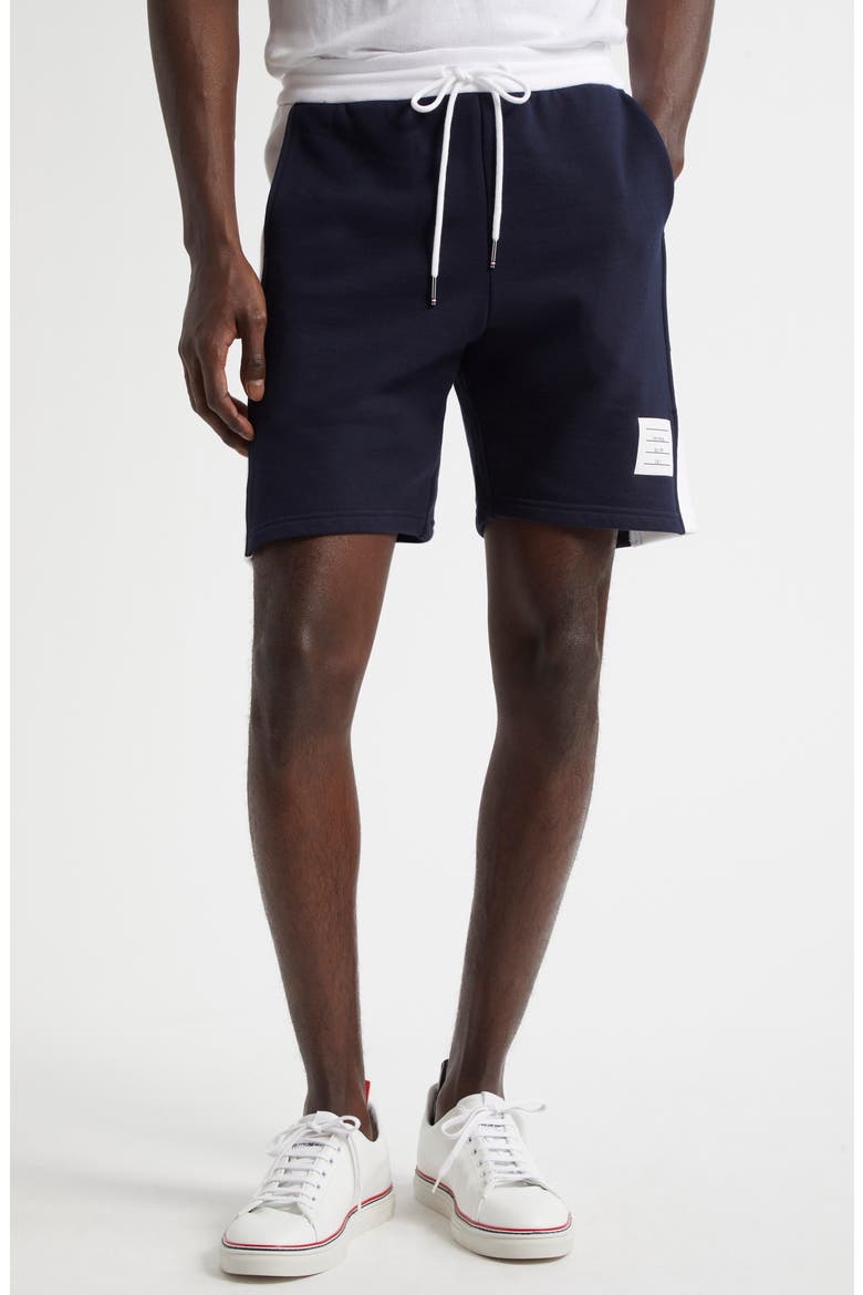 4-Bar French Terry Sweat Shorts, Main, color, NAVY