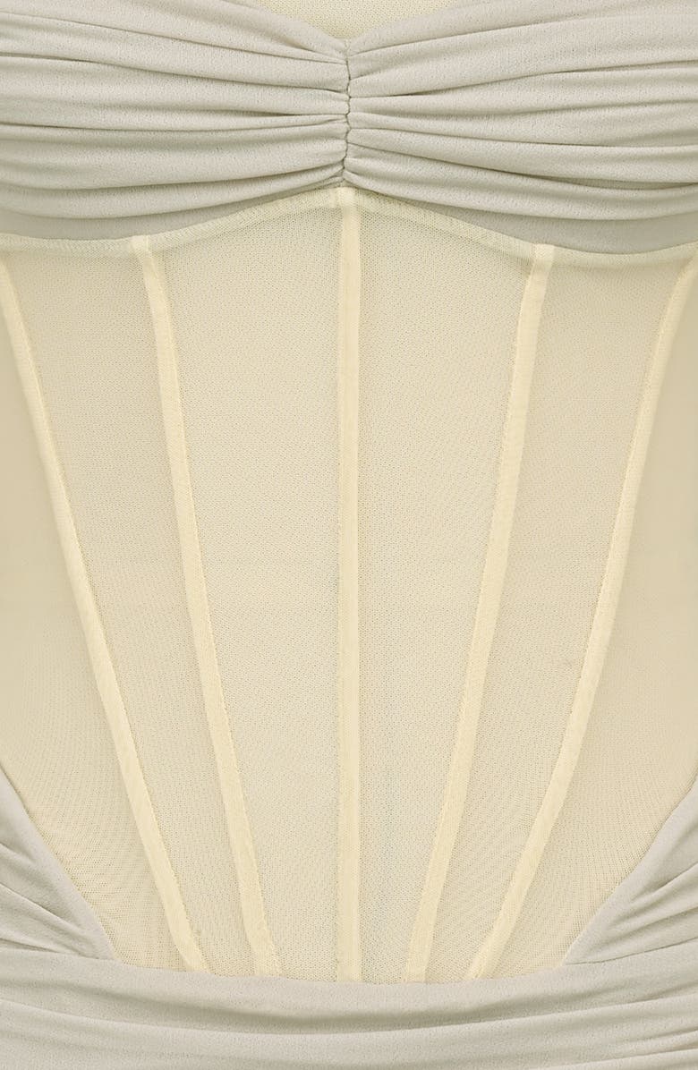 HOUSE OF CB Sorrel Corset Stretch Mesh Minidress, Alternate, color, Yellow