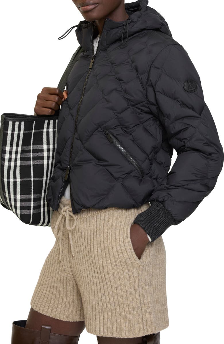 Burberry Delley Quilted Down Puffer Jacket, Alternate, color, Black