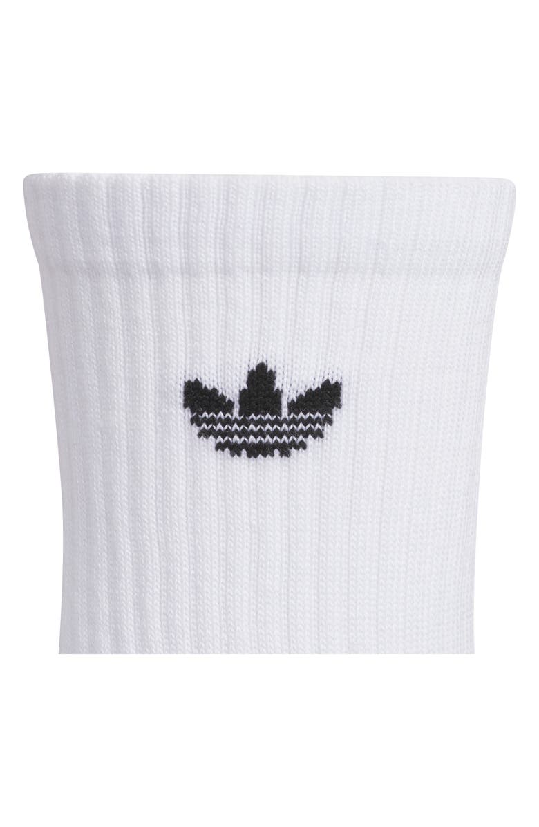 adidas Kids' Originals Trefoil Assorted 6-Pack Crew Socks, Alternate, color, White/ Black