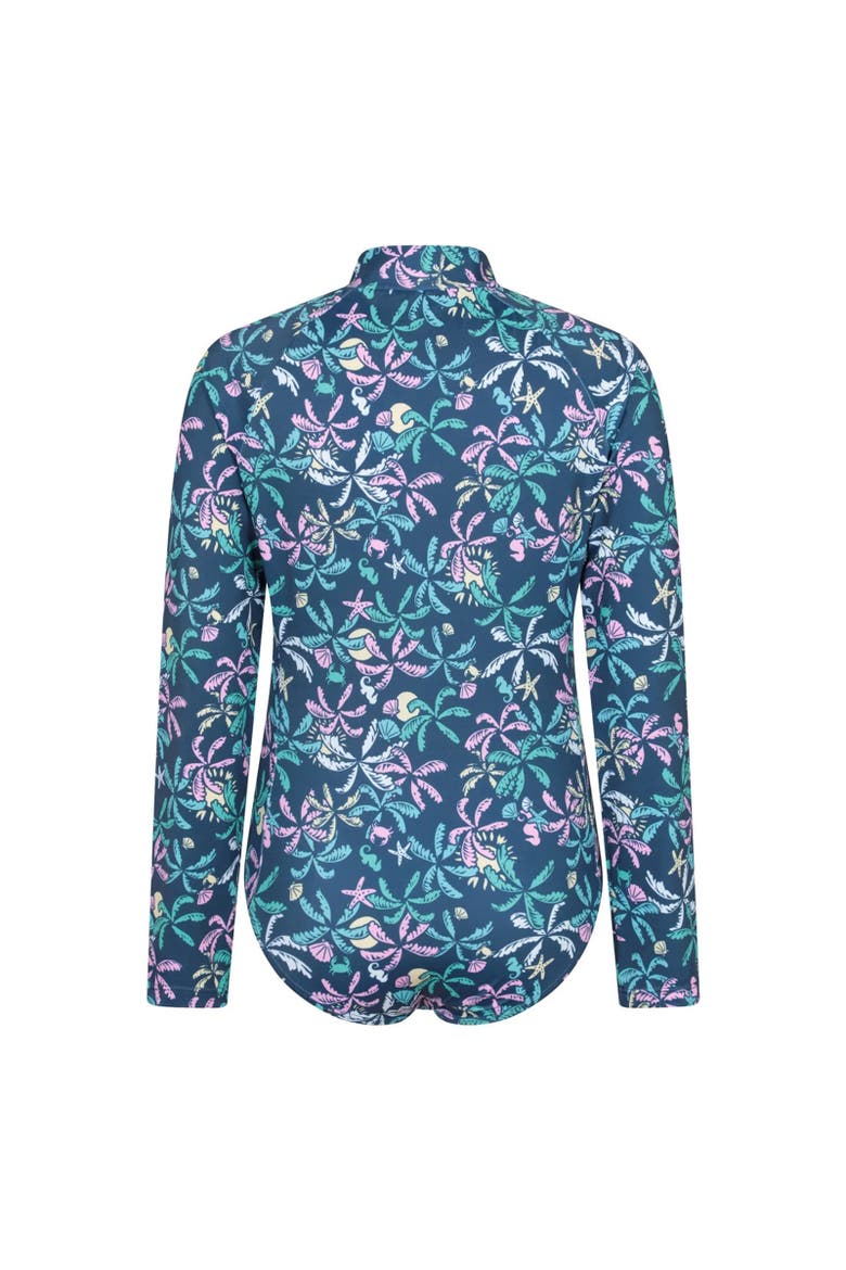 Childrens/kids Mira Palm Leaf Rash Guard, Alternate, color, Dark Teal