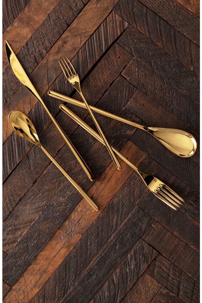 Dragonfly 20-Piece Flatware Set, Alternate, color, GOLD