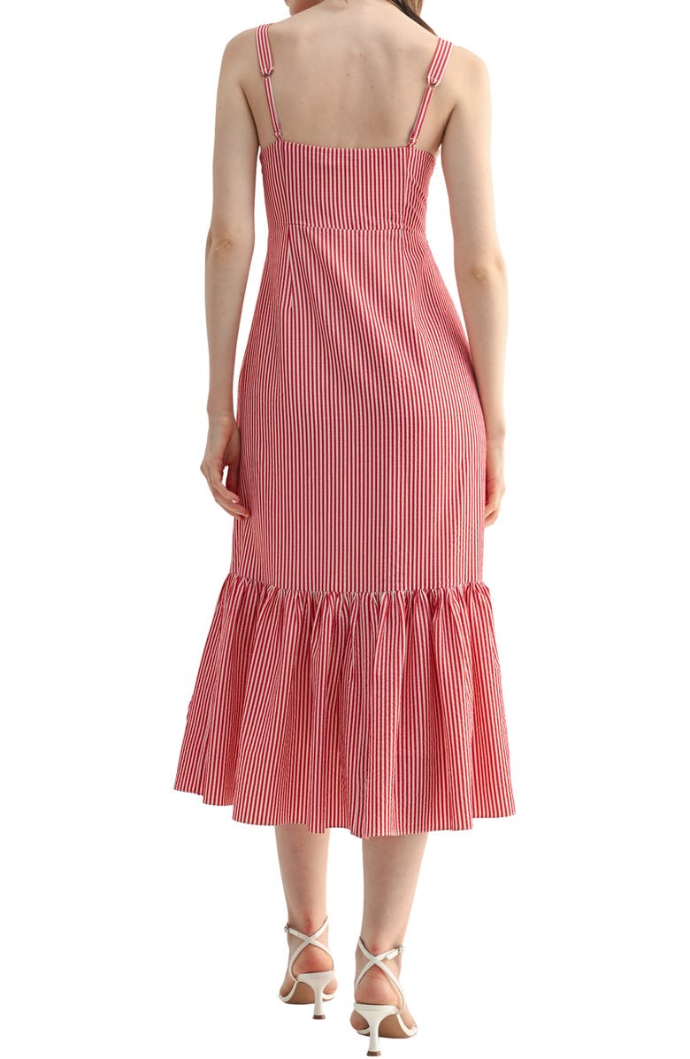 Lush Stripe Flounce Hem Midi Dress, Alternate, color,