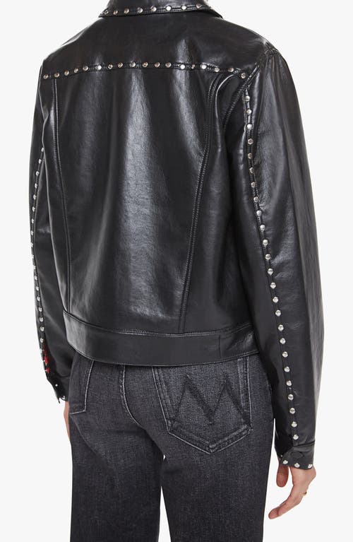 Mother The Bruiser Faux Leather Biker Jacket Black In Black