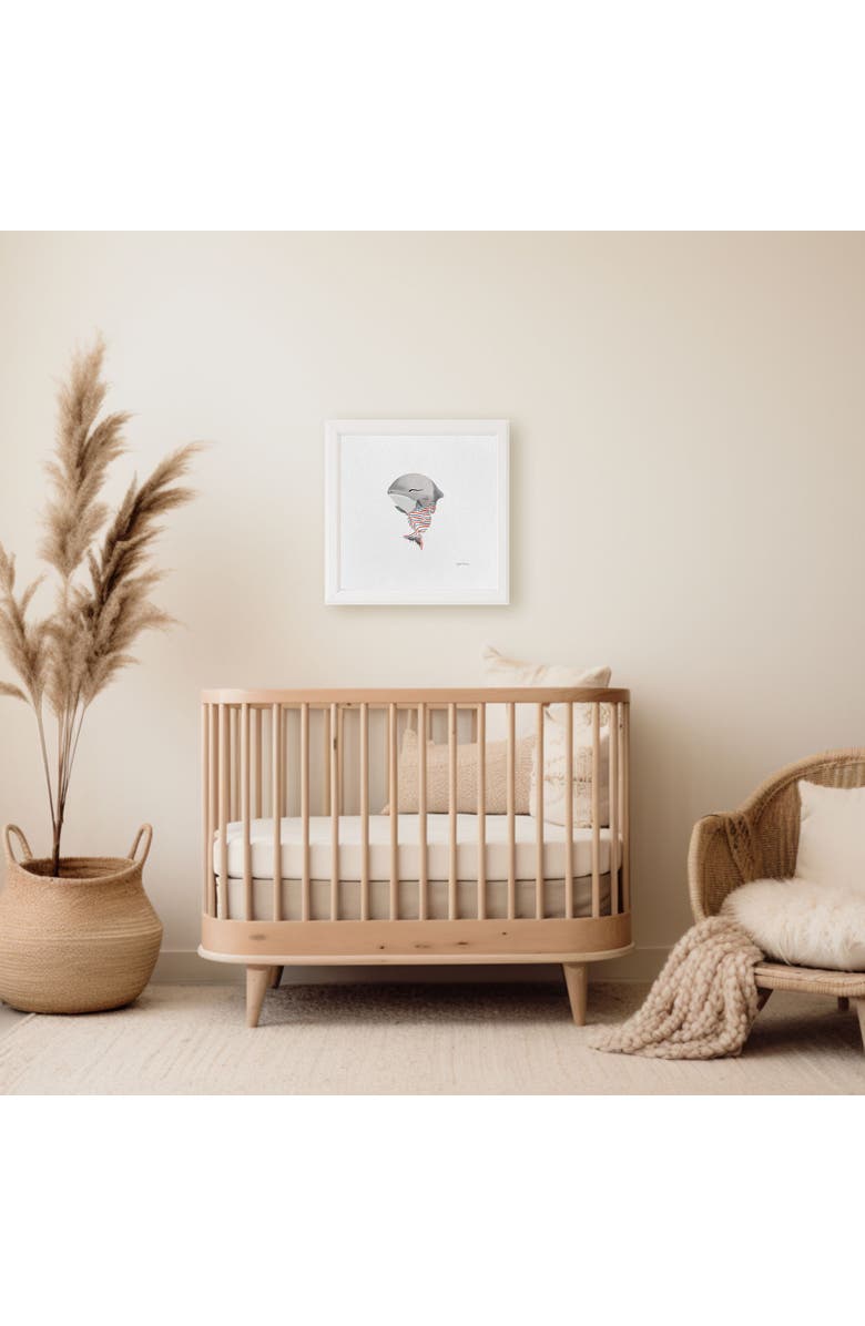 Ramus & Co Baby Great White Shark Framed Museum Quality 12" x 12" Art Print, Alternate, color, Multicolored