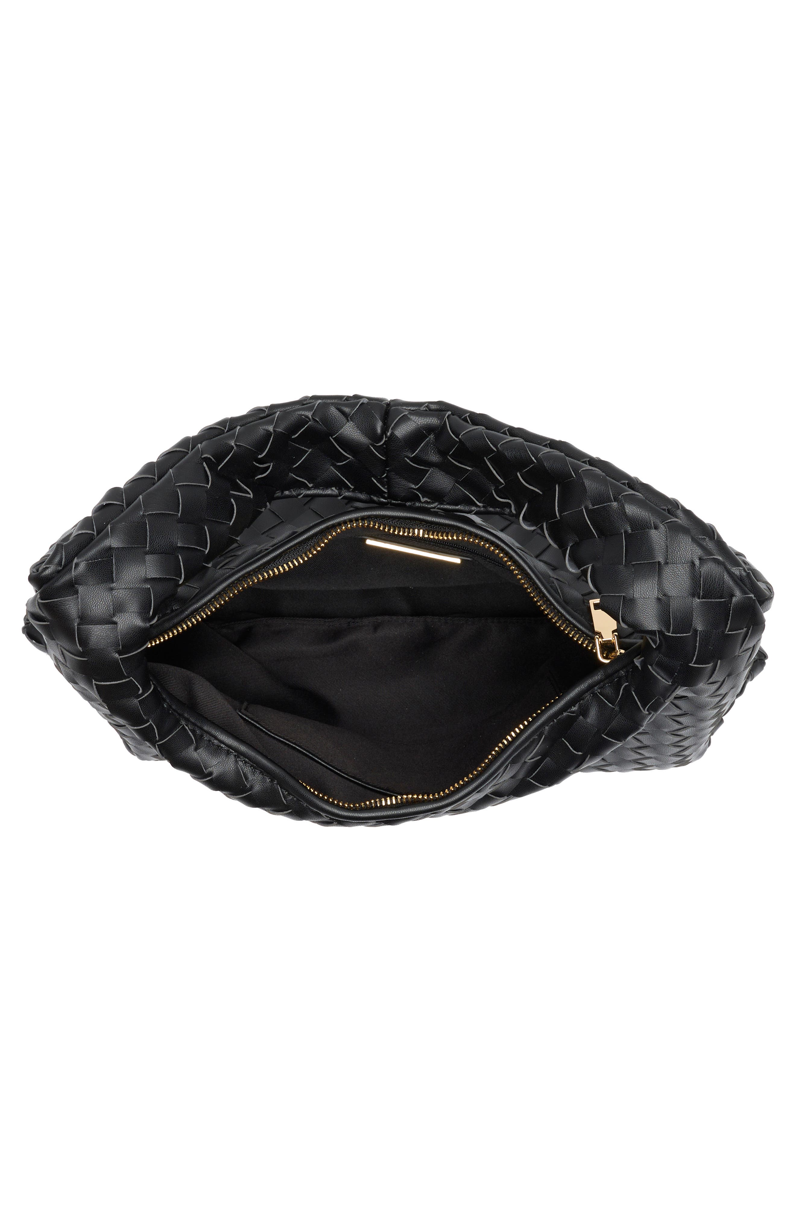 URBAN EXPRESSIONS HANDBAGS Woven Hobo Shoulder Bag, Alternate, color, Black