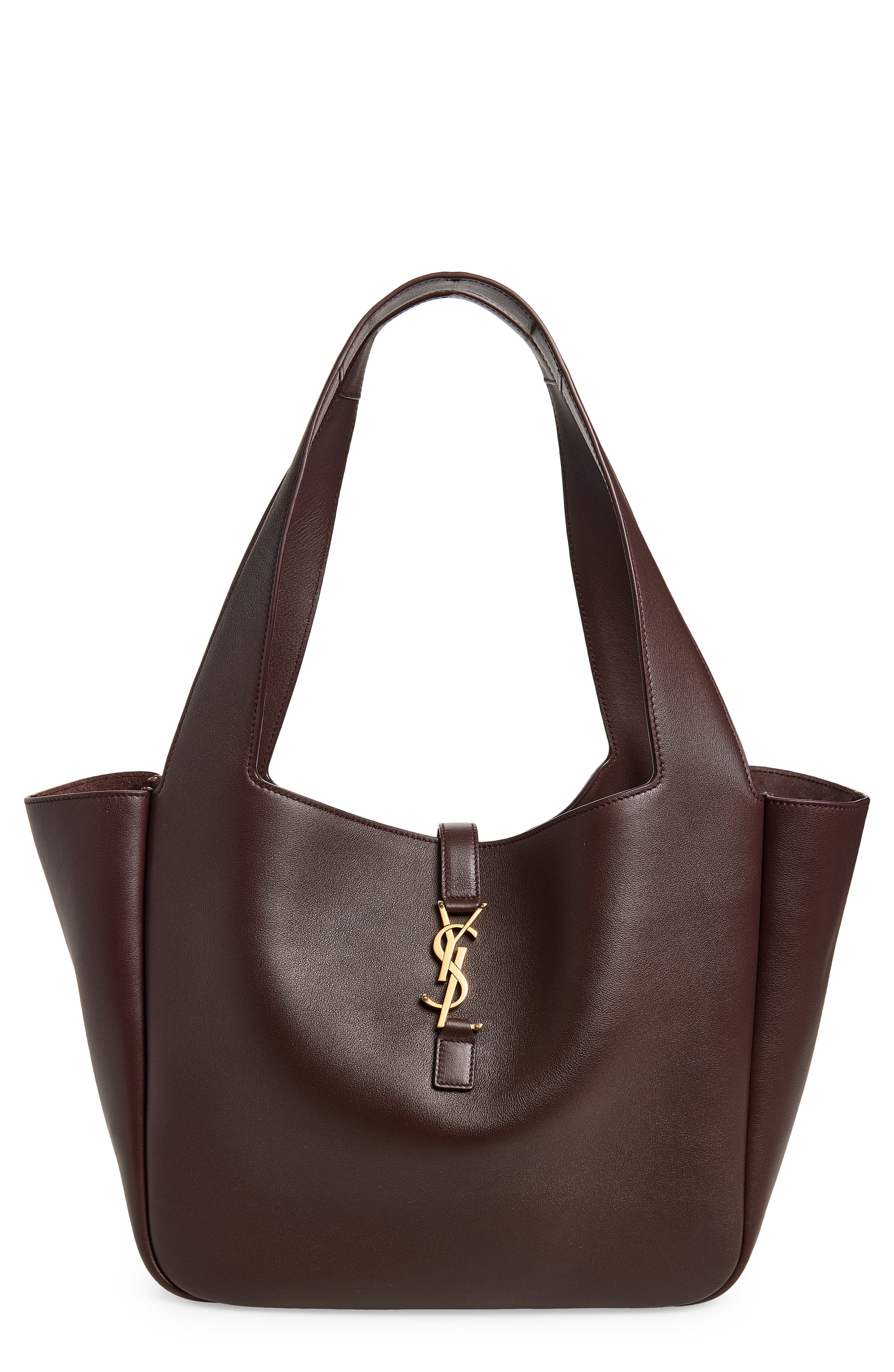 Small Le 5 À 7 Bea Leather Tote, Main, color, RAISIN