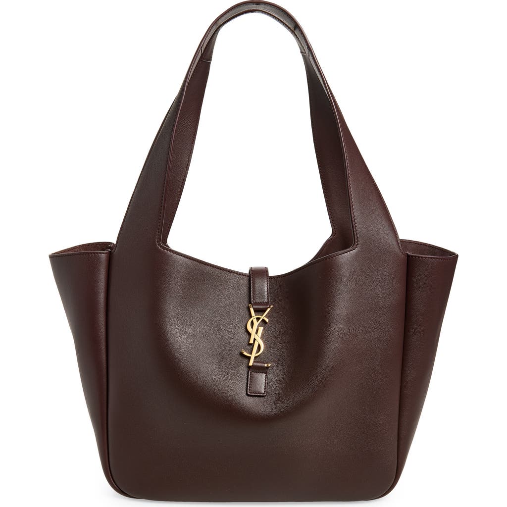 Saint Laurent Small Le 5 À 7 Bea Leather Tote in Raisin at Nordstrom