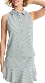 Tommy Bahama Costa Wave Seersucker Stripe IslandZone® Sleeveless Polo