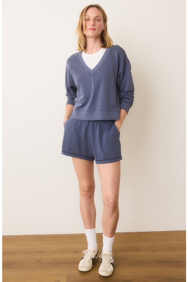 Cloud 9 V-Neck Sweatshirt, Alternate, color, FADE INDIGO