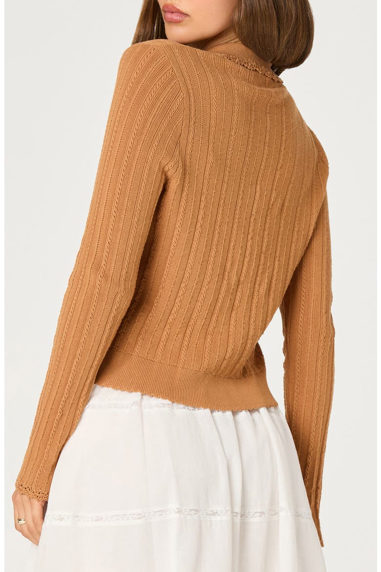 Kristen Rib Cardigan, Alternate, color, NUTMEG