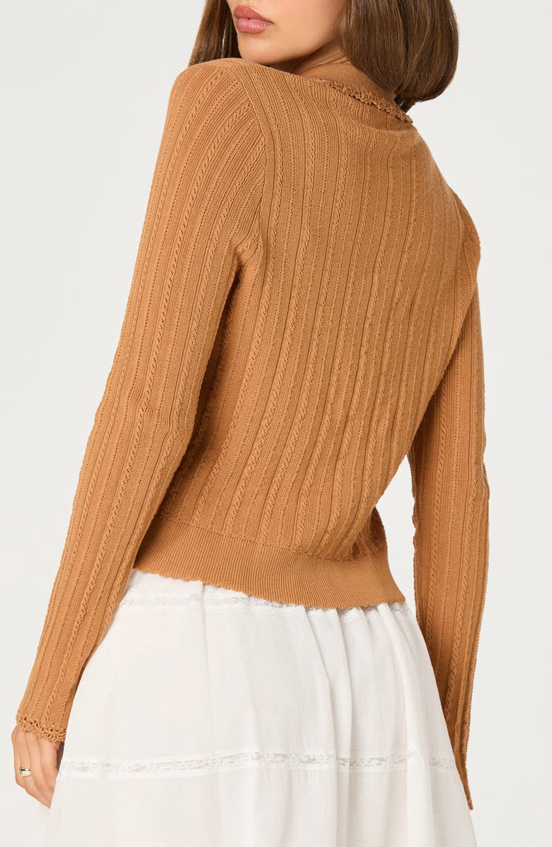 ASTR the Label Kristen Rib Cardigan, Alternate, color, Nutmeg