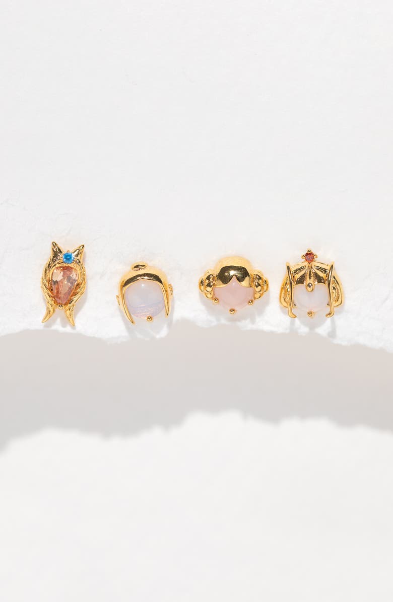 Girls Crew Women of Star Wars<sup>™</sup> Set of 4 Mismatched Stud Earrings, Alternate, color, Gold