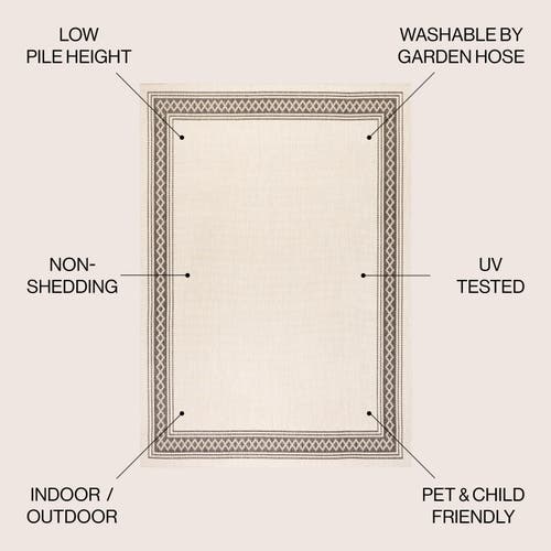 Jonathan Y Lucia Classic Diamond Border Indoor/outdoor Area Rug In Cream/black