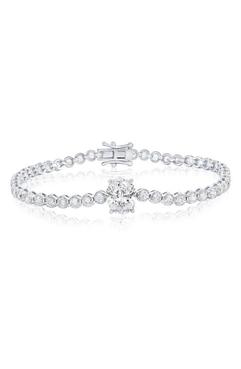 Oval & Round Cubic Zirconia Tennis Bracelet