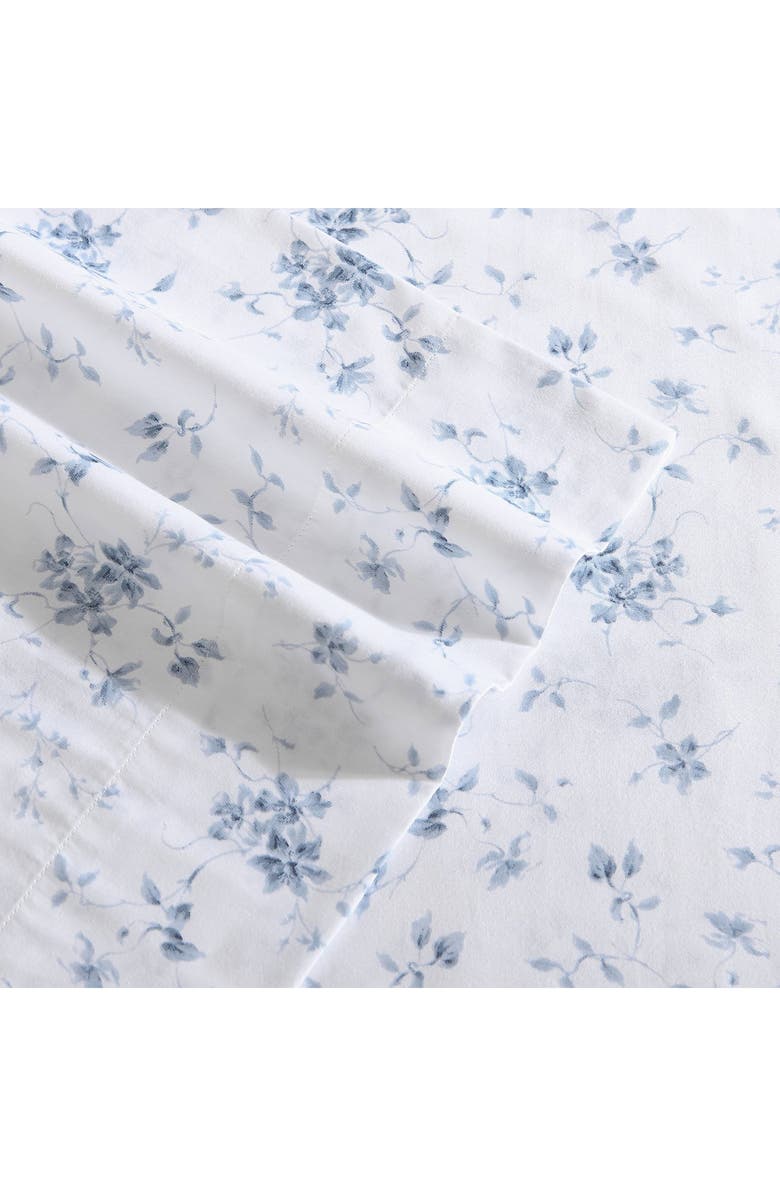 Laura Ashley Garden 300 Thread Count Cotton Set of 2 Pillowcases, Alternate, color, Blue