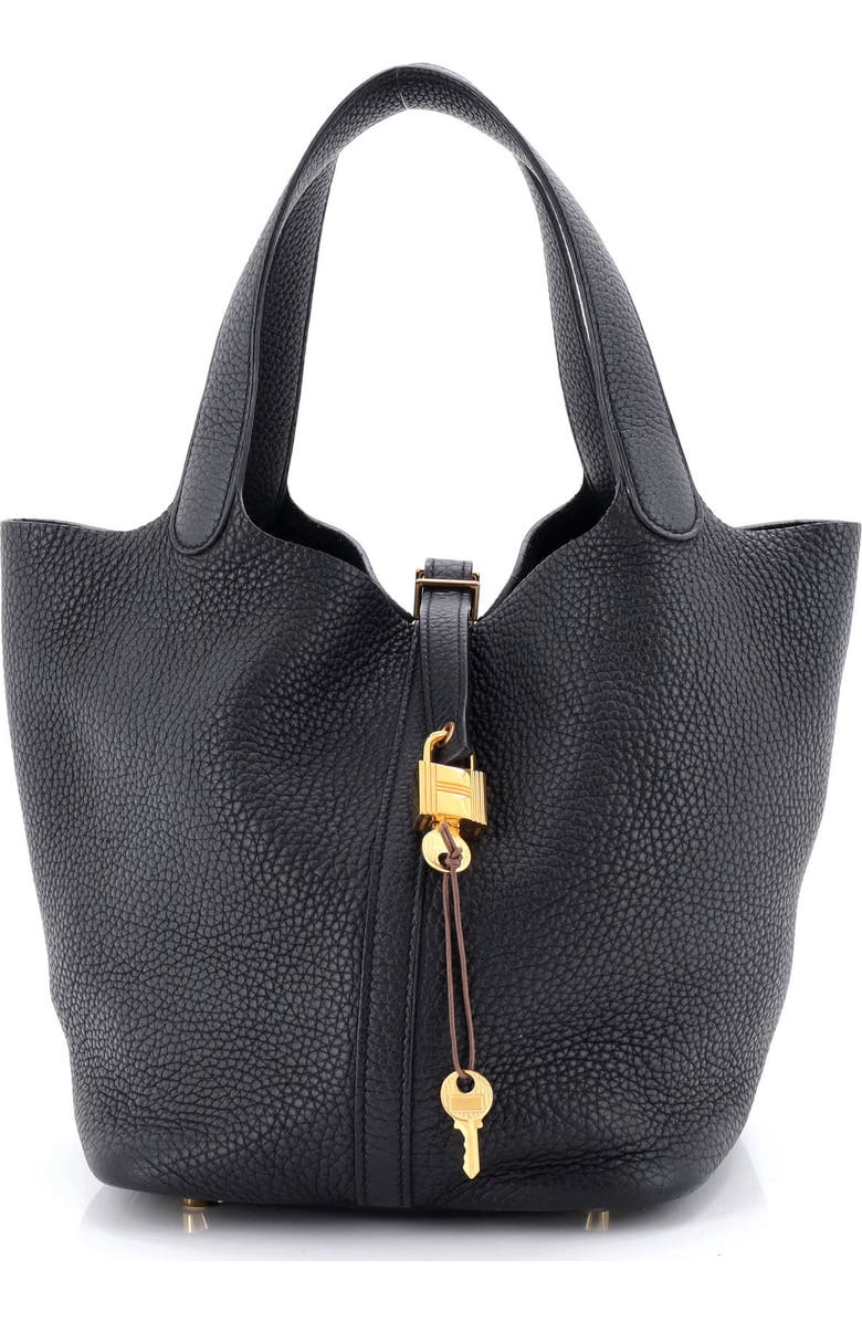 Pre-Owned Hermes Picotin Lock Bag Clemence MM, Main, color, Noir