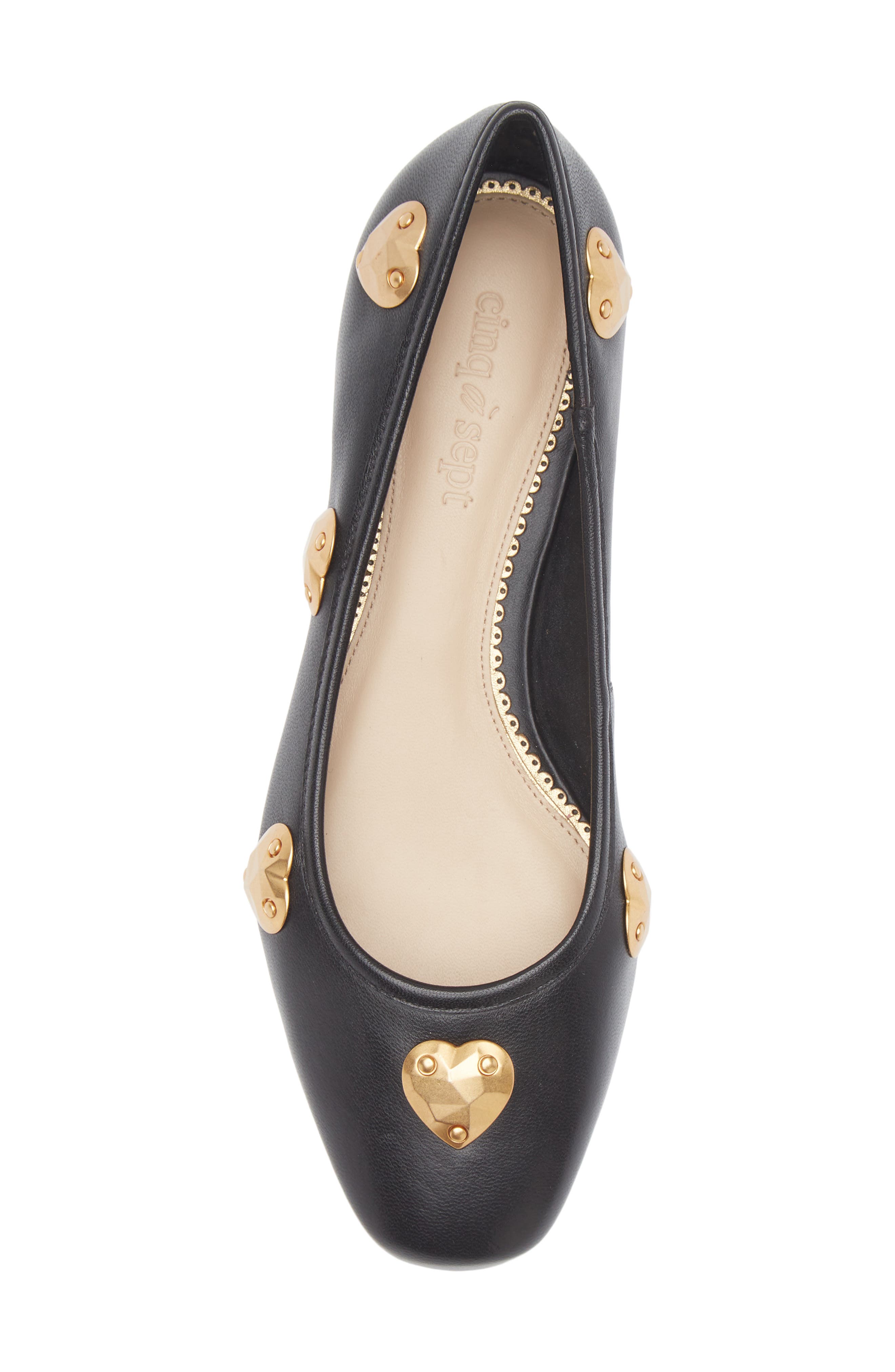 Cinq à Sept Marin Block Heel Ballet Pump, Alternate, color, Black/ Gold