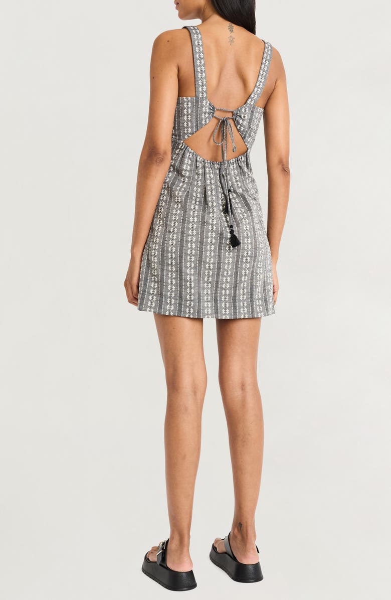 The Good Journey Nomadic Mixed Embroidery Cotton Minidress, Alternate, color, Ivory/ Black