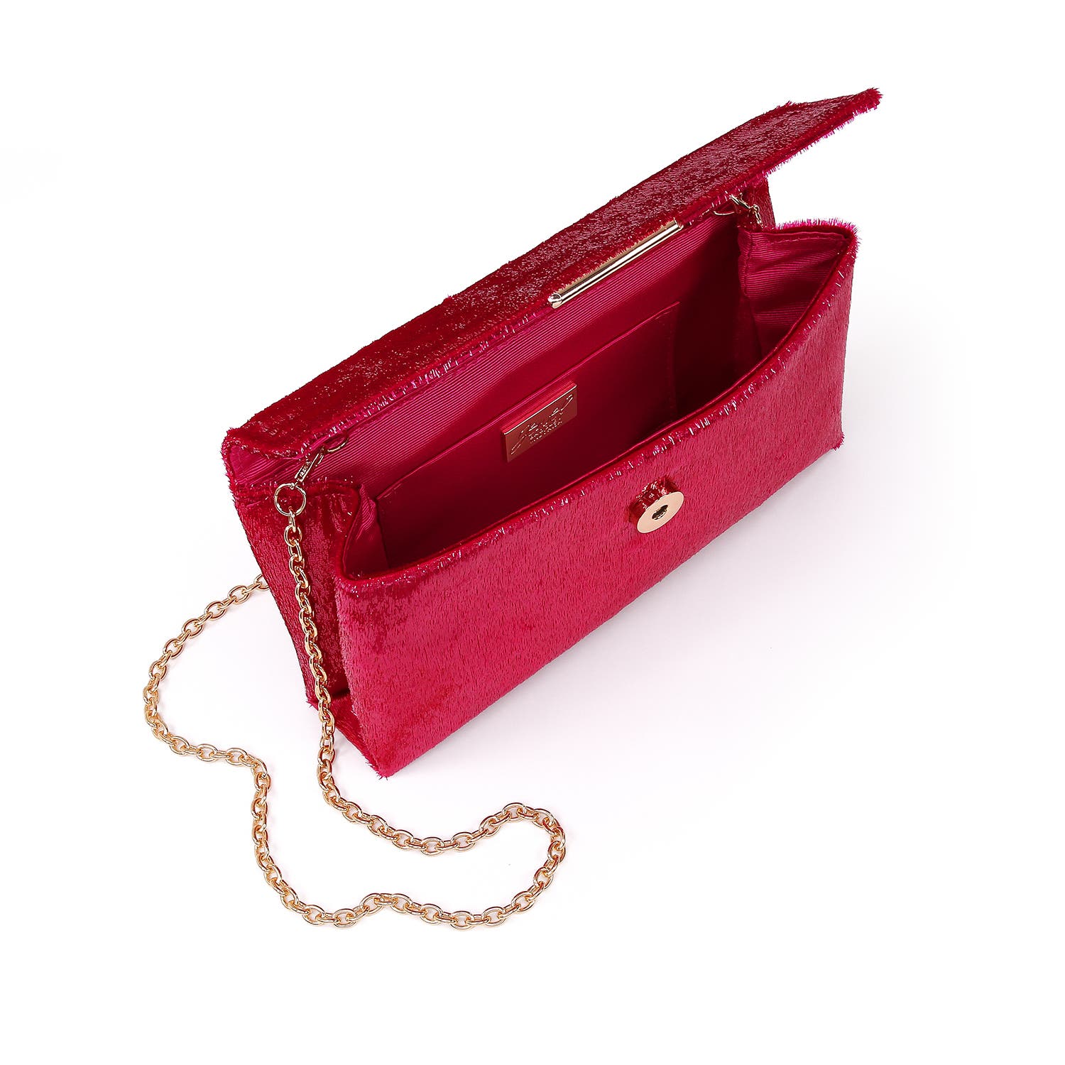 Angel Soft Faux Pony Hair Envelope Clutch, Alternate, color, Hot Pink