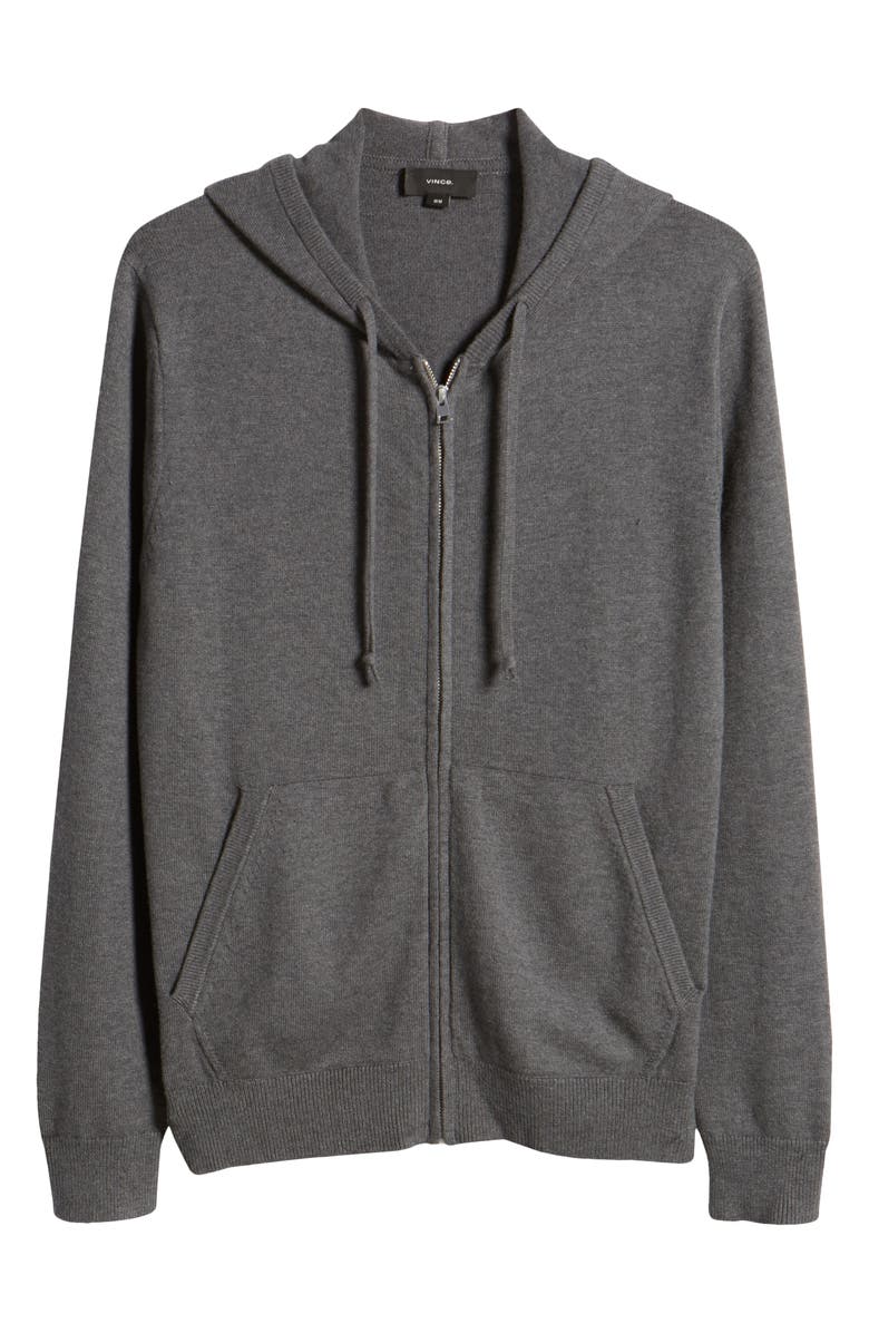 Vince Modern Wool, Cotton & Cashmere Zip-Up Hoodie Sweater, Alternate, color, 