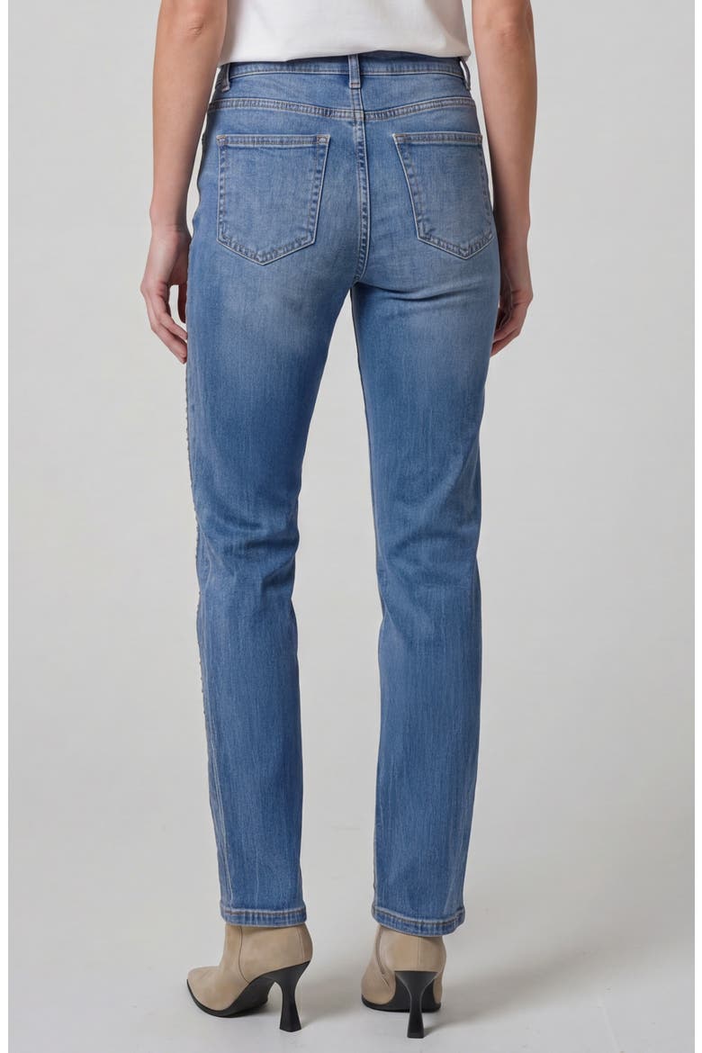 Kennedy Stud Ankle Straight Leg Jeans, Alternate, color, SUNFLARE