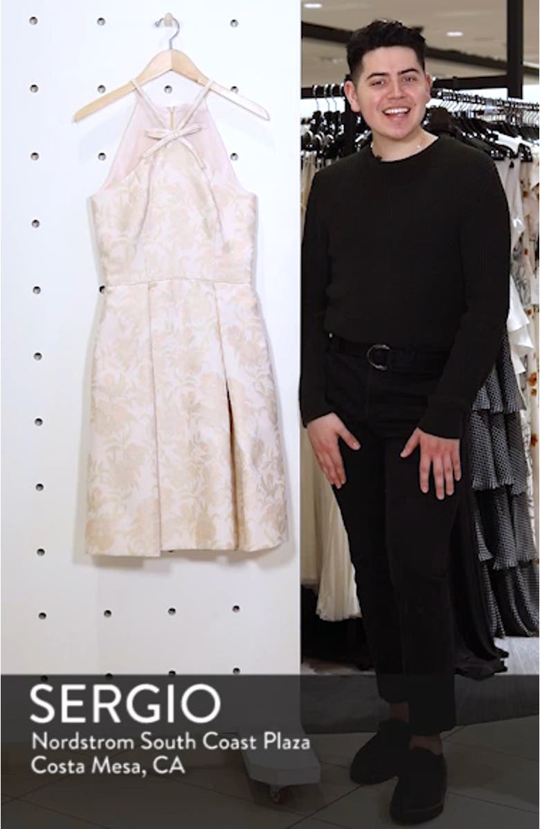 Evelyn Sea Holly Jacquard Halter Dress, sales video thumbnail