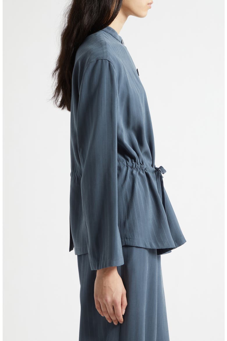 Pinstripe Drawstring Waist Jacket, Alternate, color, BLUE