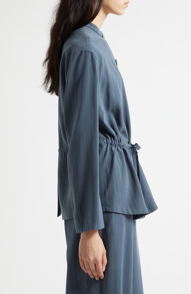 Emporio Armani Pinstripe Drawstring Waist Jacket, Alternate, color, Blue