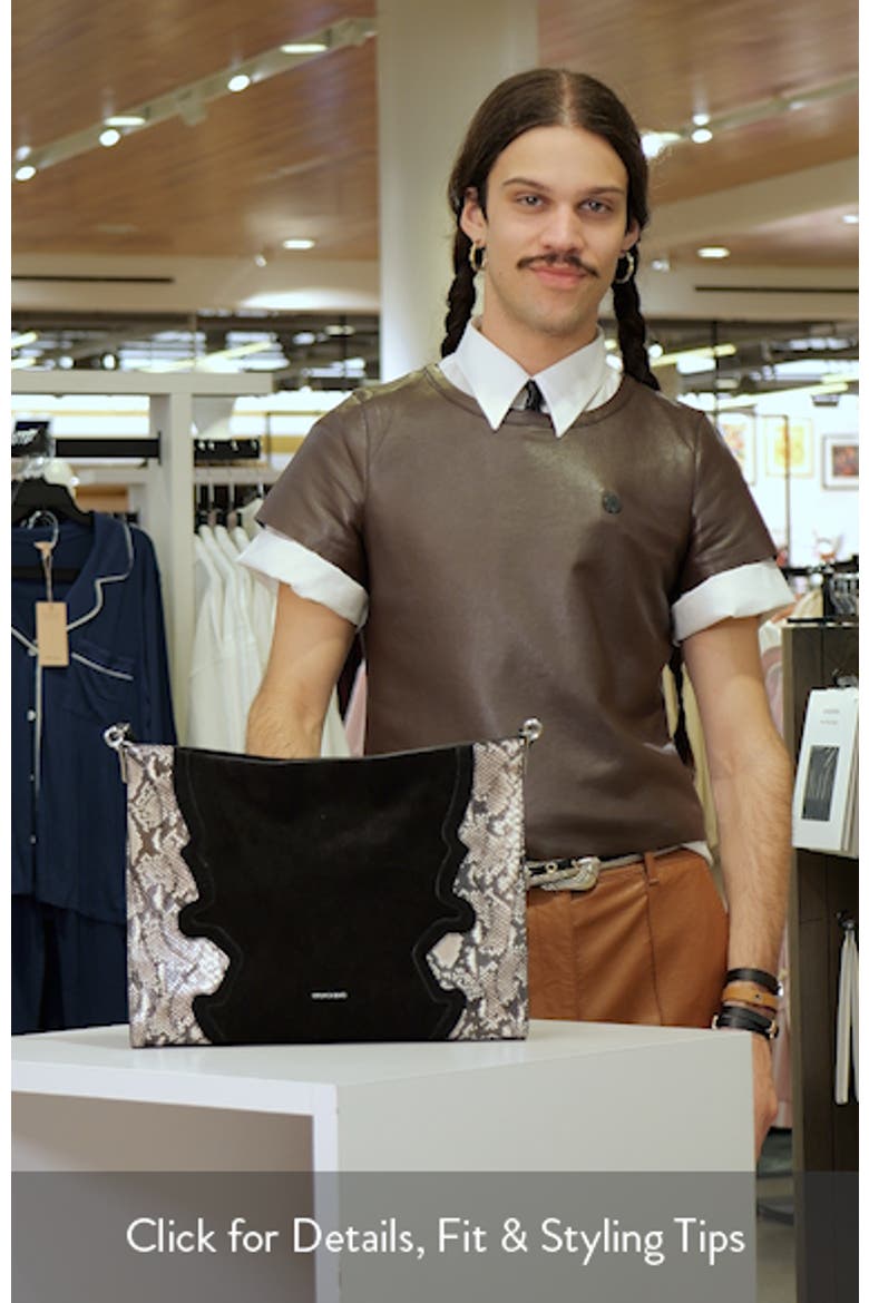 Vida Suede & Snake Embossed Leather Shoulder Bag video