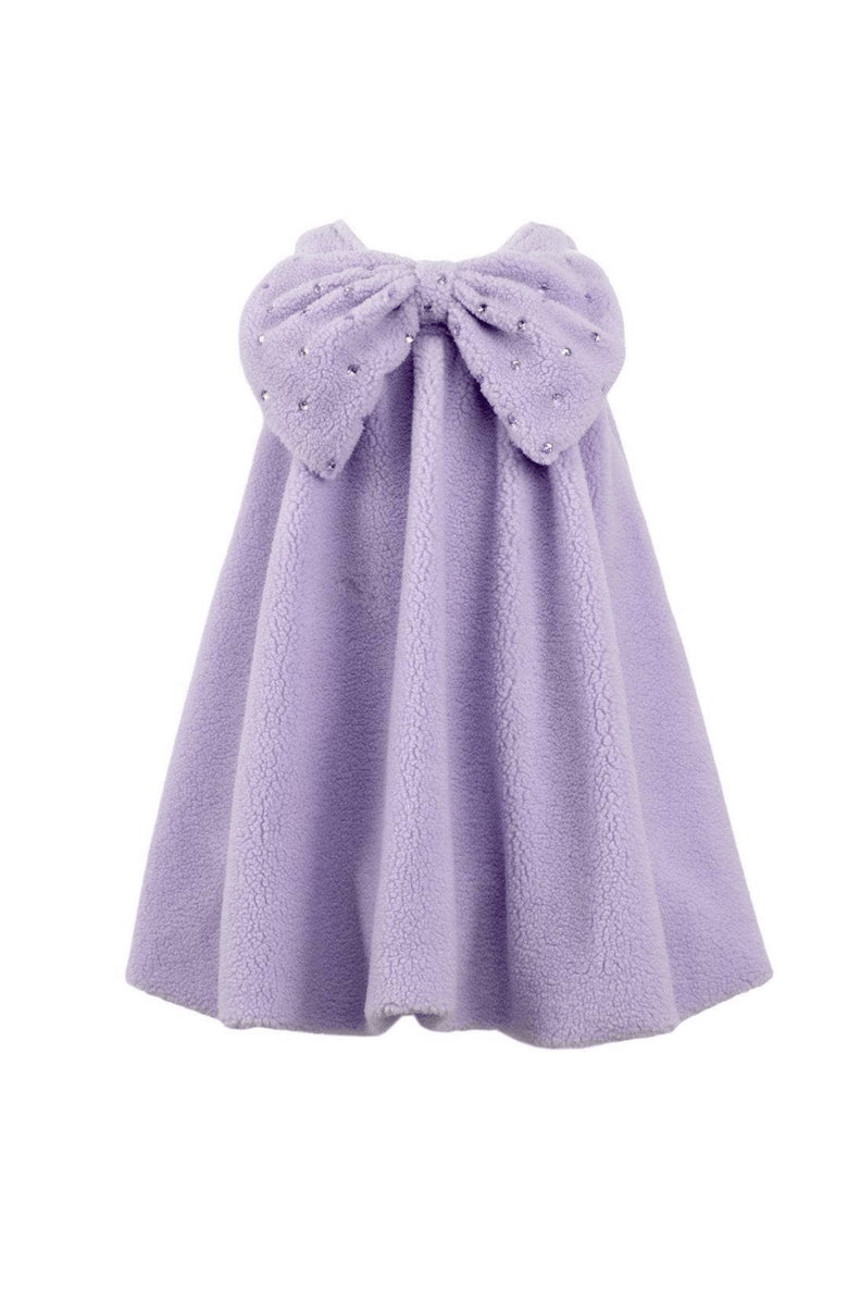 Lola + The Boys Big Bow Teddy Dress, Main, color, Purple