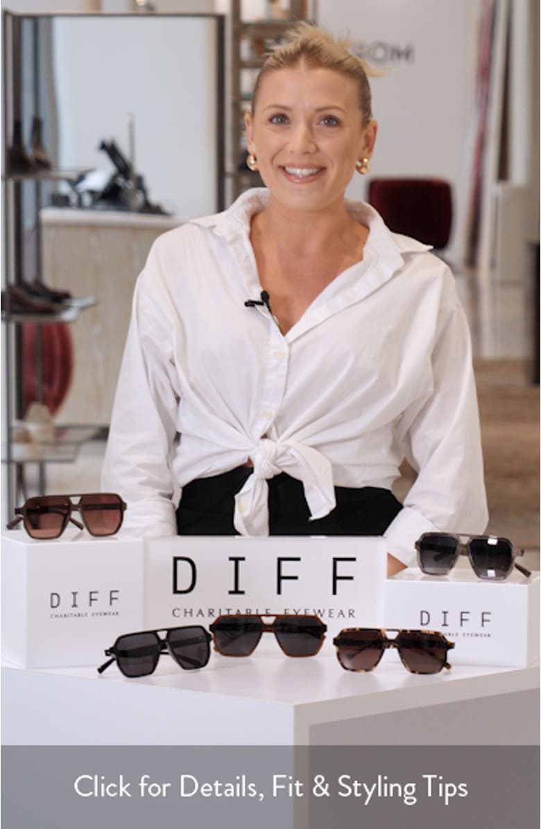 Cameron 57mm Navigator Square Polarized Sunglasses, sales video thumbnail