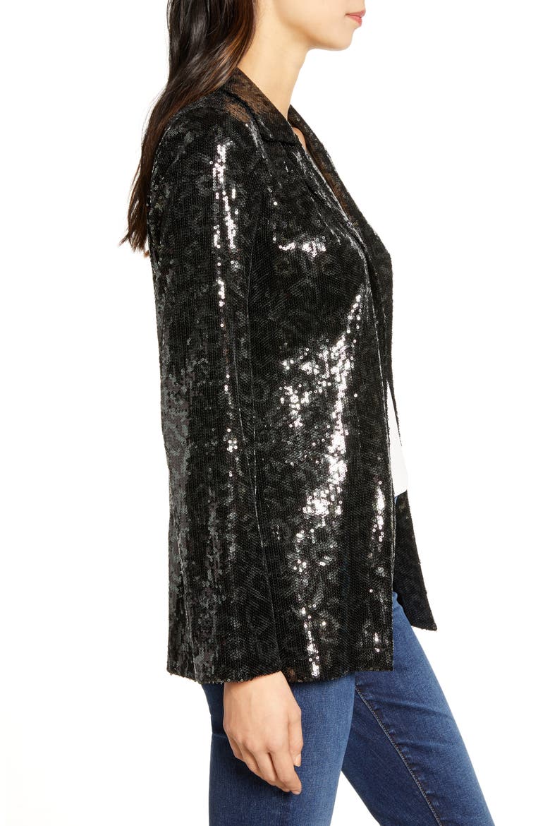 Sequin Blazer, Alternate, color, BLACK- DARK CHARCOAL SEQUIN