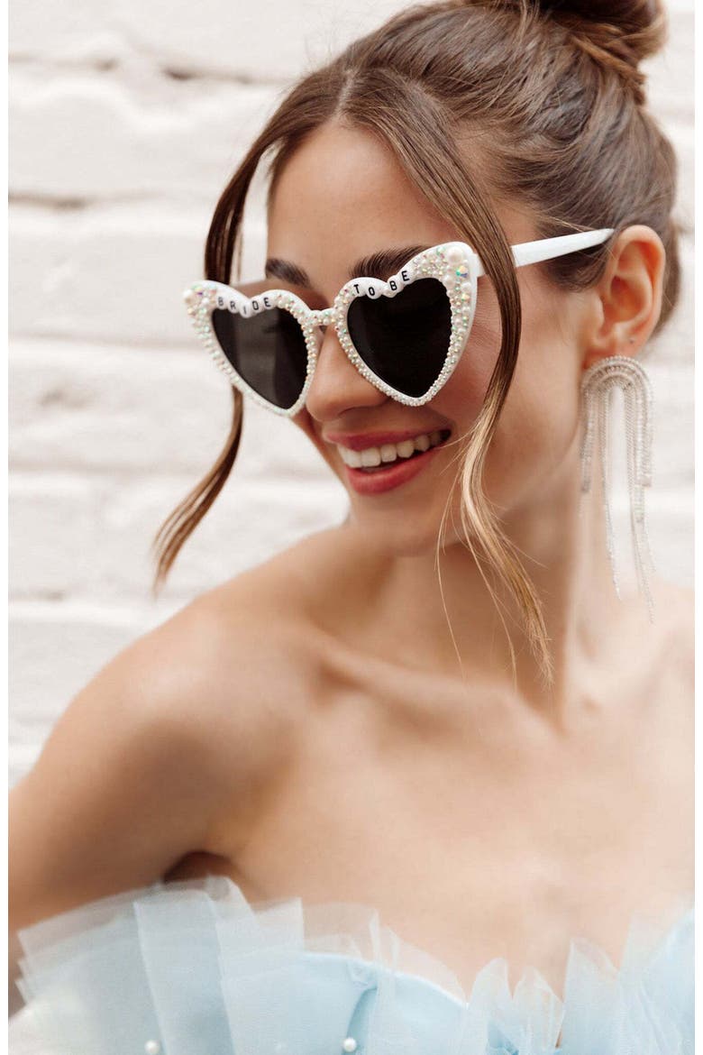 Bride To Be Sunnies, Alternate, color, White