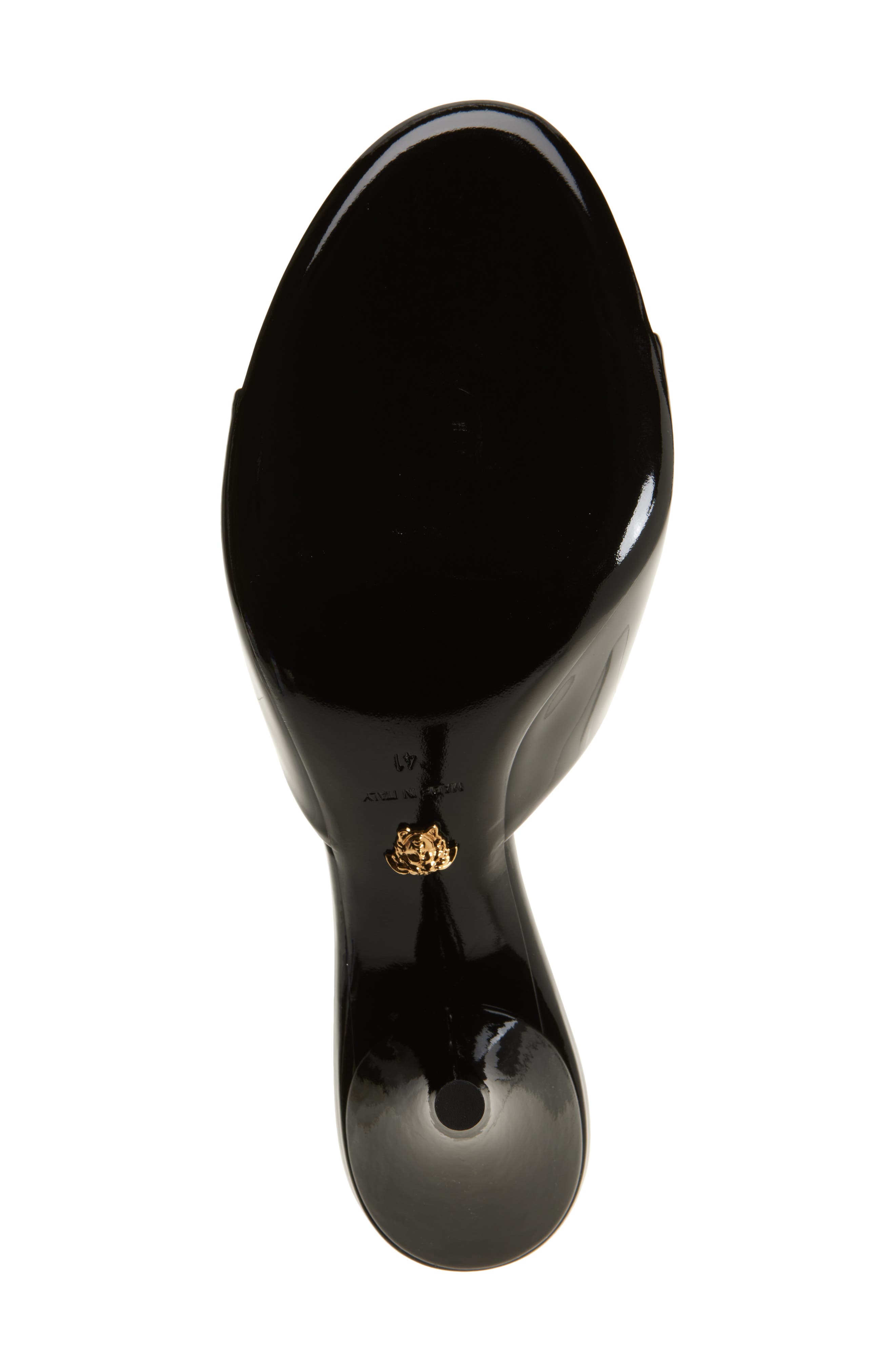 Versace Opera Bow Slide Sandal, Alternate, color, Black-Versace Gold