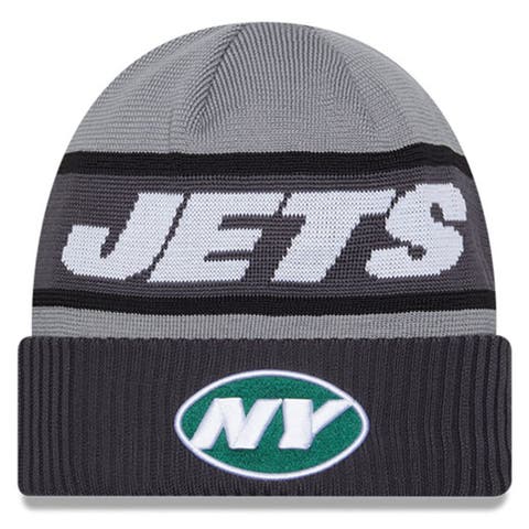 Men's New Era  Gray New York Jets 2023 Sideline Tech Cuffed Knit Hat