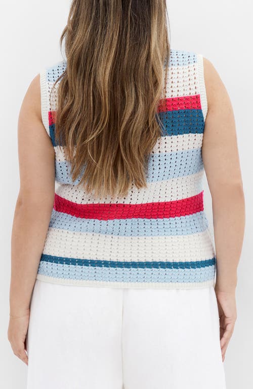 City Chic Cornelia Stripe Open Stitch Sweater Tank