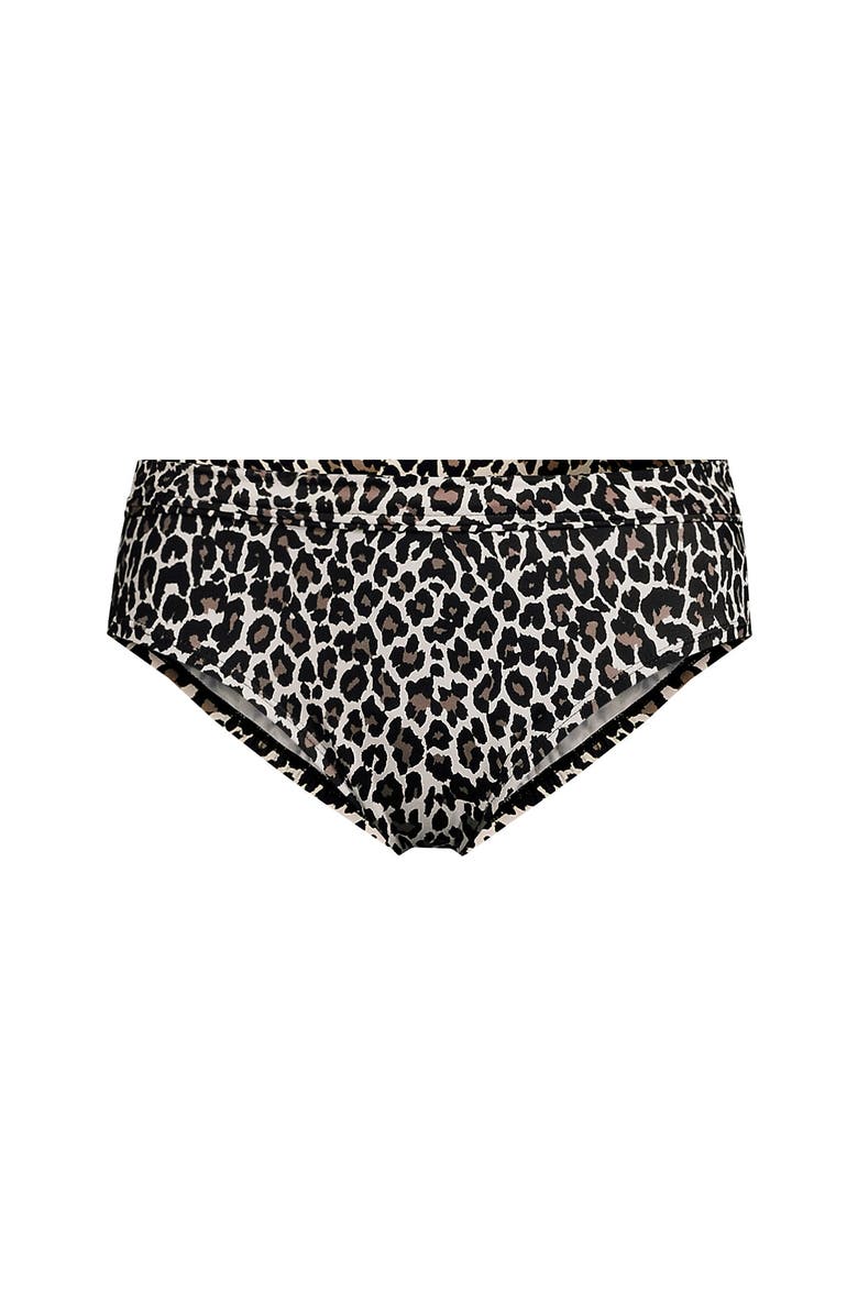 Lands' End Mid Rise Bikini Bottoms, Alternate, color, Black Leopard