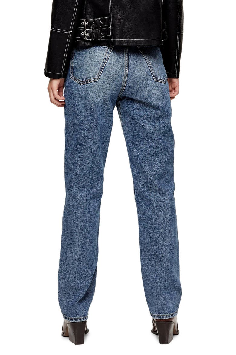 Straight Leg Dad Jeans, Alternate, color, MID DENIM