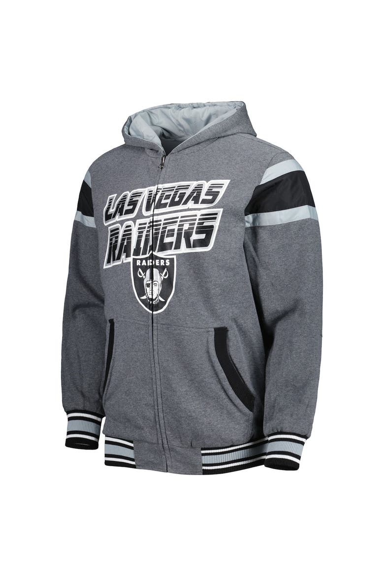 Men's G-III Sports by Carl Banks Black/Gray Las Vegas Raiders Extreme Full Back Reversible Hoodie Full-Zip Jacket, Alternate, color, Black