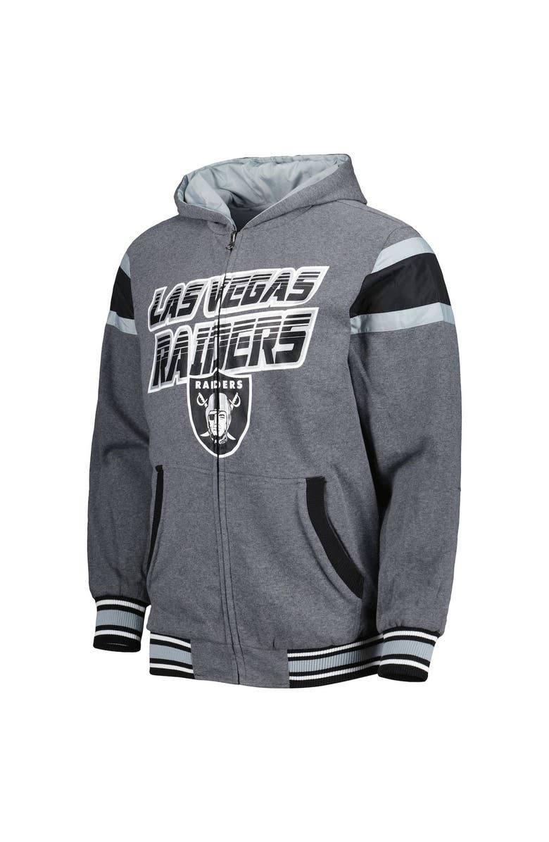 G-III SPORTS BY CARL BANKS Men's G-III Sports by Carl Banks Black/Gray Las Vegas Raiders Extreme Full Back Reversible Hoodie Full-Zip Jacket, Alternate, color, Black