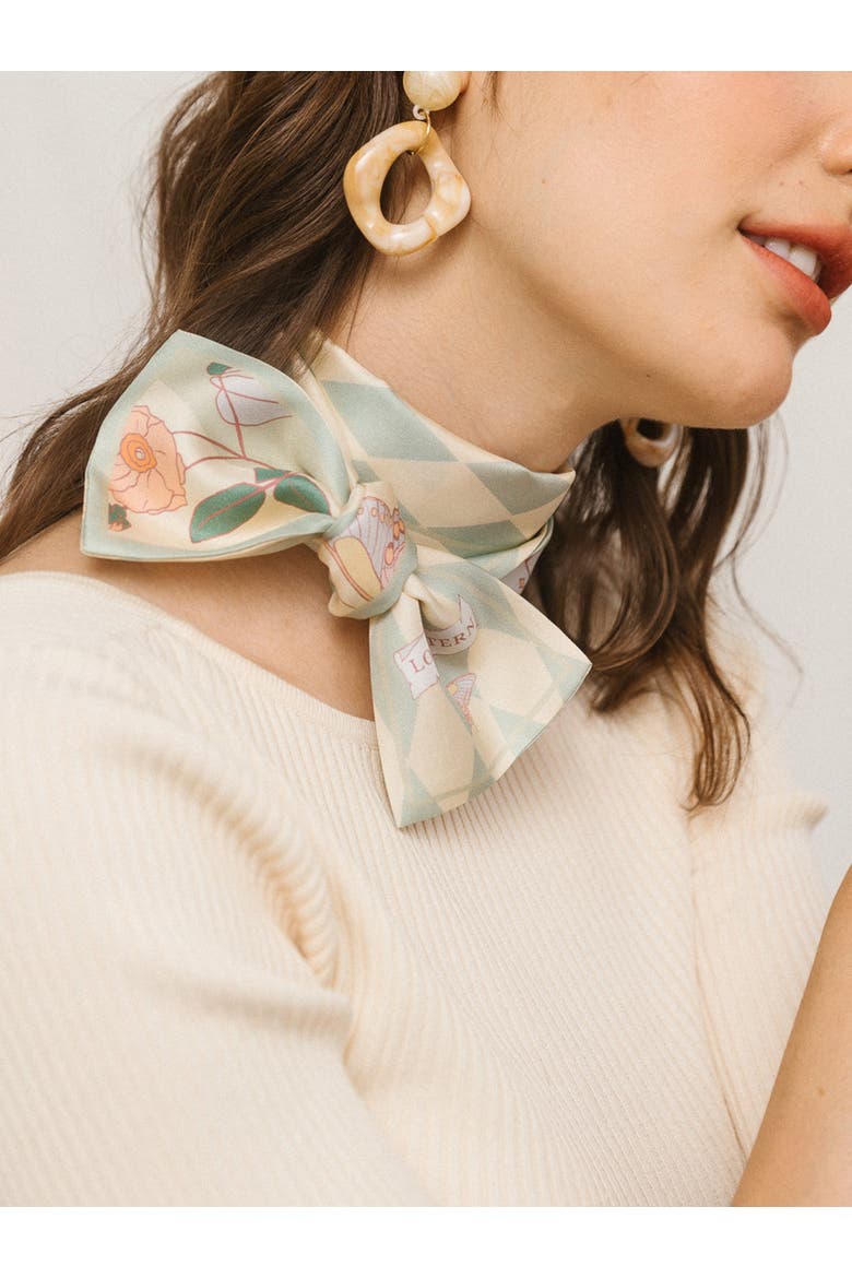 "Wonderland" Silk Twill Neck Bow, Alternate, color, Pastel Green