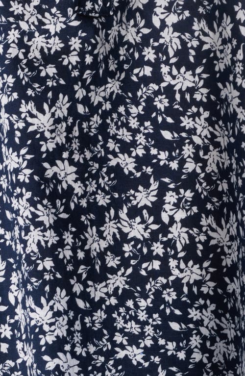 Caslonr Caslon(r) Pintuck Pleat Top In Navy- White Aida Floral