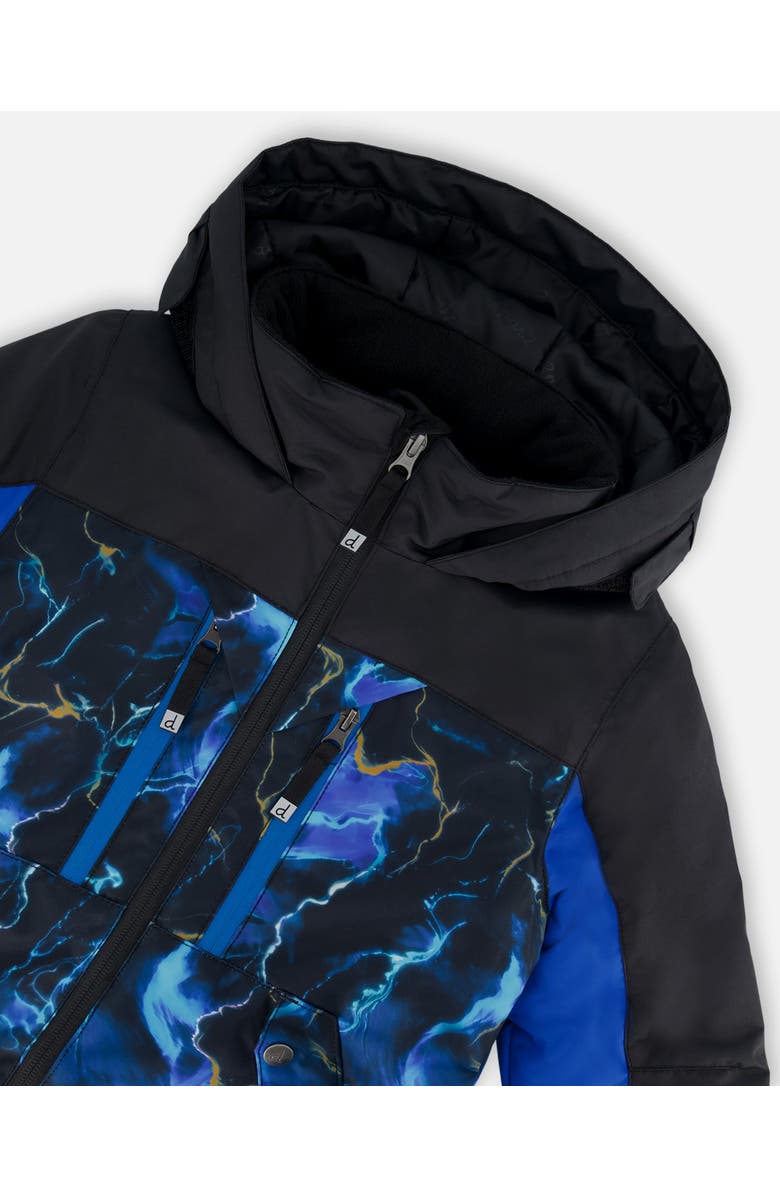 Deux par Deux Big Boy's One Piece Technical Snowsuit Black Printed Storm, Alternate, color, 