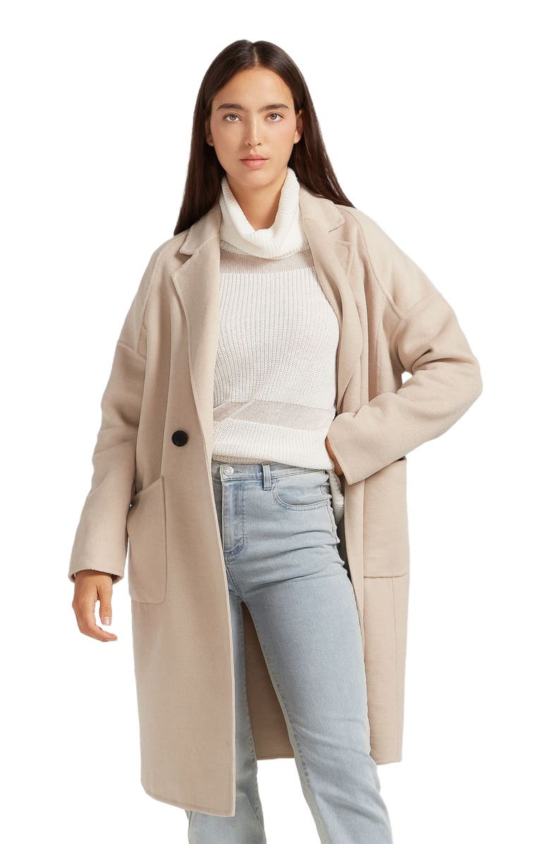Belle & Bloom Publisher Double Breasted Wool Blend Coat, Alternate, color, Sand