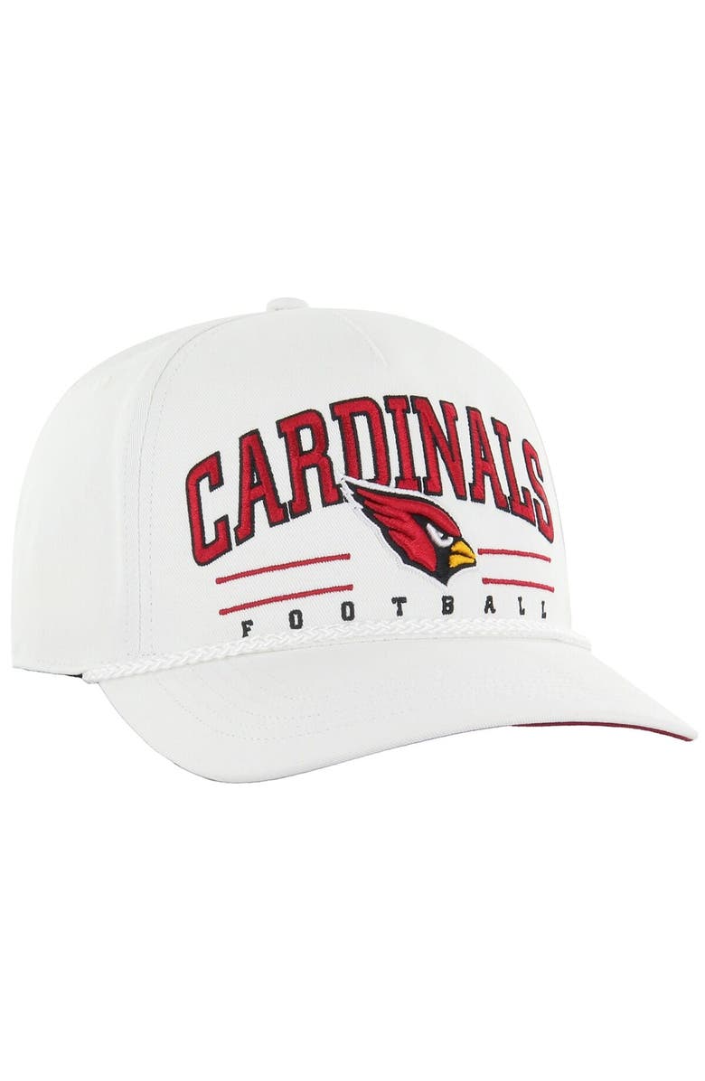 '47 Men's '47 White Arizona Cardinals Roscoe Hitch Rope Adjustable Hat, Alternate, color, 