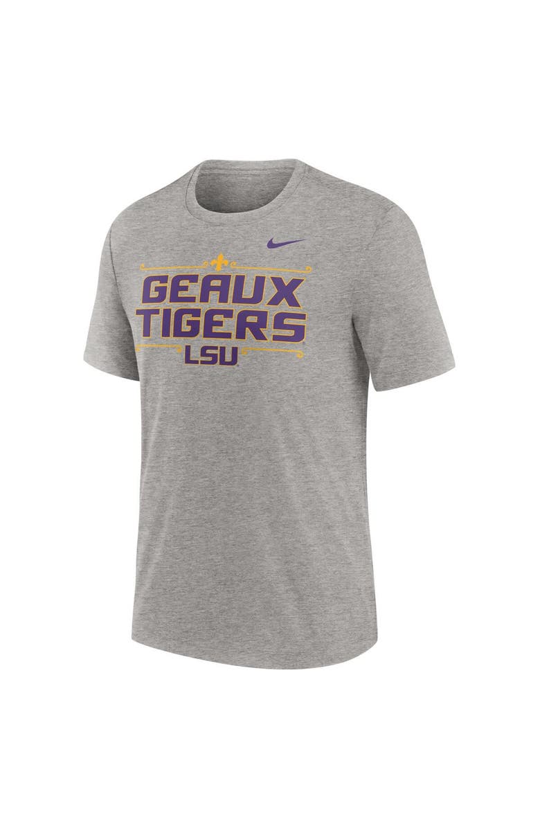 Nike Men's Nike Heather Gray LSU Tigers Campus Local Tri-Blend T-Shirt, Alternate, color, Heather Gray