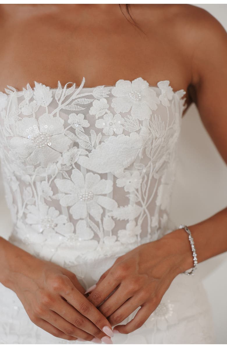 Untamed Petals Rosalie Bow Mini Dress, Alternate, color, Ivory